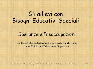 gli allievi con bisogni educativi speciali