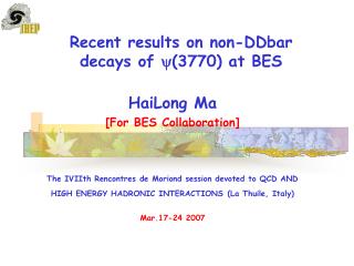 Recent results on non-DDbar decays of ?(3770) at BES