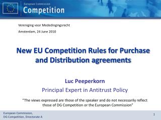New EU Competition Rules for Purchase and Distribution agreements