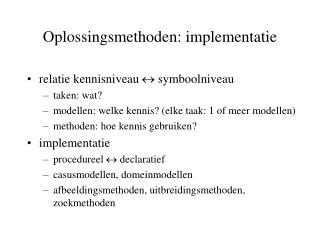 oplossingsmethoden implementatie