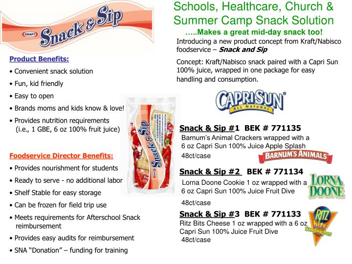 schools healthcare church summer camp snack solution makes a great mid day snack too