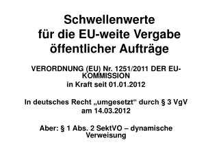 schwellenwerte f r die eu weite vergabe ffentlicher auftr ge