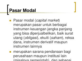 pasar modal