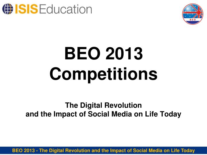 beo 2013 competitions