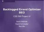 Optimize Your Errands: Backlogged Errand Optimizer (BEO) for Efficient Task Management - slide 1