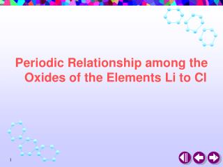 Periodic Relationship among the Oxides of the Elements Li to Cl