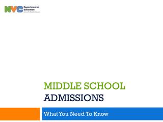 Middle School Admissions