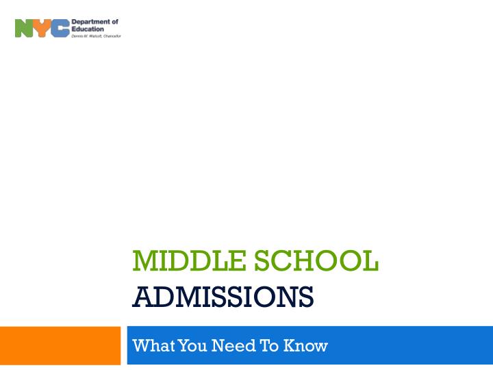 middle school admissions