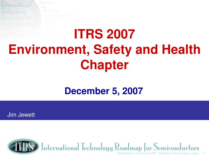 itrs 2007 environment safety and health chapter