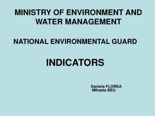 MINISTRY OF ENVIRONMENT AND WATER MANAGEMENT