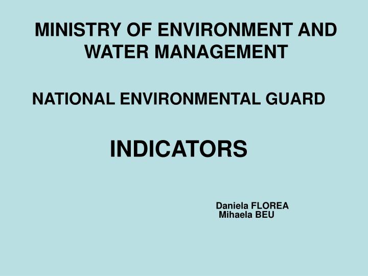ministry of environment and water management