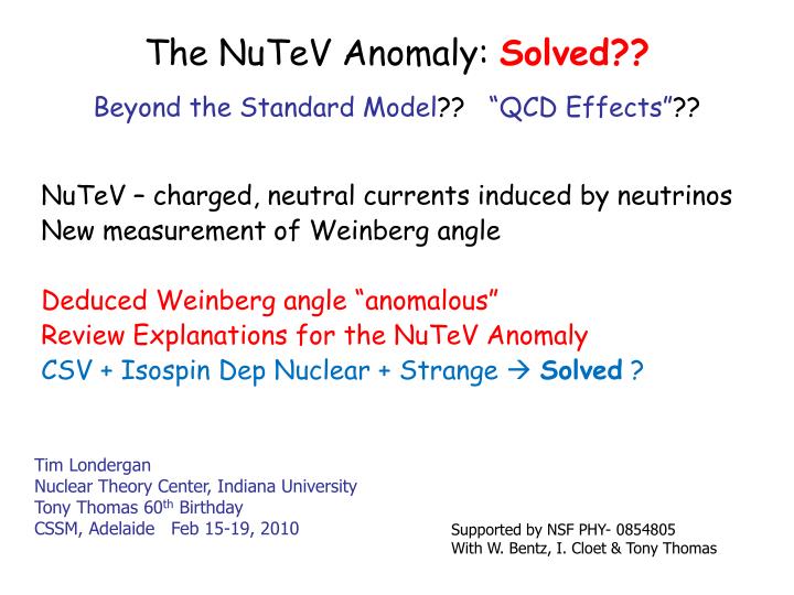 the nutev anomaly solved