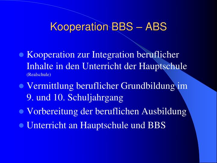 kooperation bbs abs