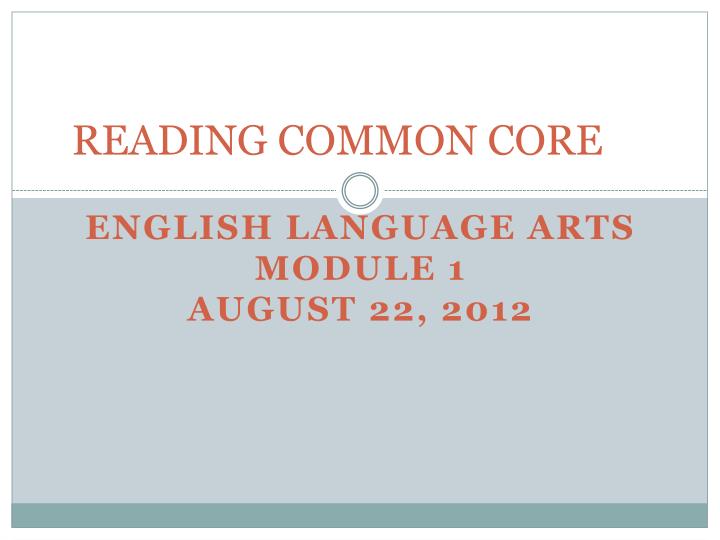 reading common core