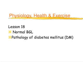 Physiology, Health &amp; Exercise