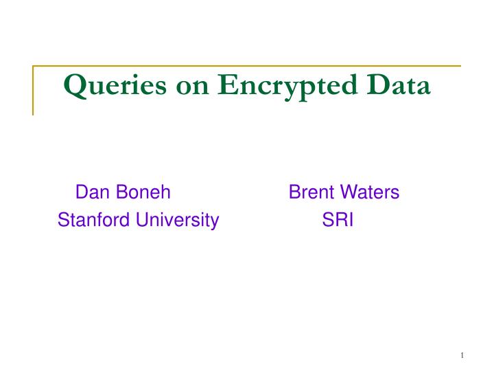 queries on encrypted data