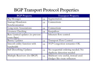 bgp transport protocol properties