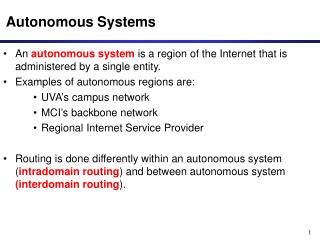autonomous systems