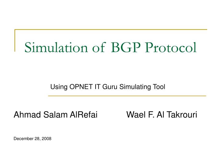 simulation of bgp protocol