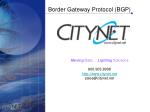 Border Gateway Protocol (BGP) - slide 1