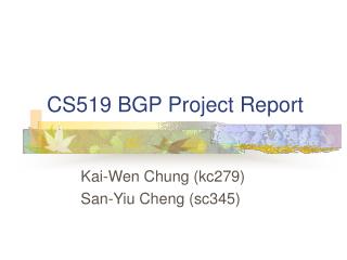 CS519 BGP Project Report