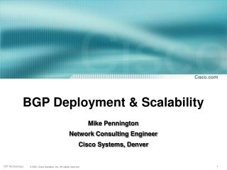 BGP Deployment &amp; Scalability