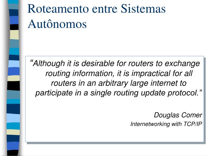 roteamento entre sistemas aut nomos