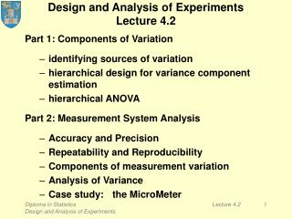 Design and Analysis of Experiments Lecture 4.2