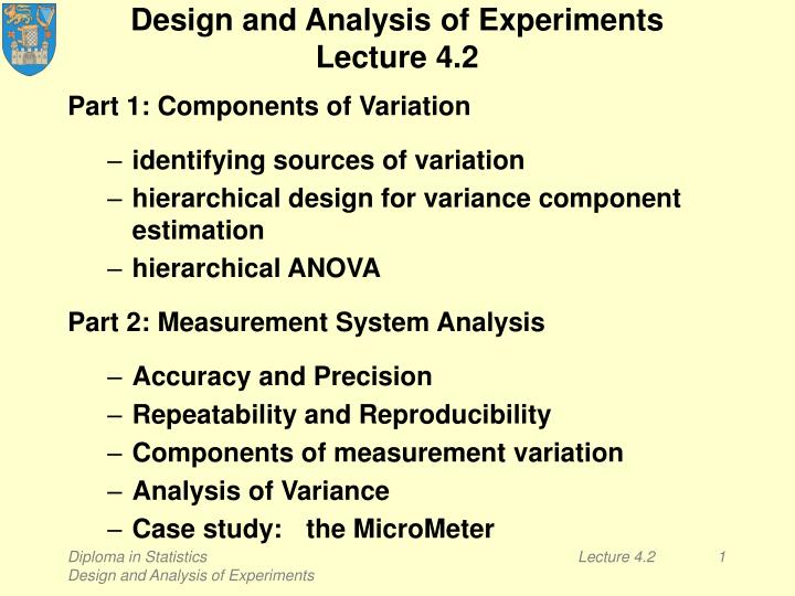 design and analysis of experiments lecture 4 2