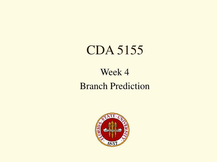 week 4 branch prediction
