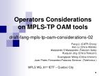 Operators Considerations on MPLS-TP OAM tools - slide 1