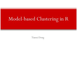 Model-based Clustering in R
