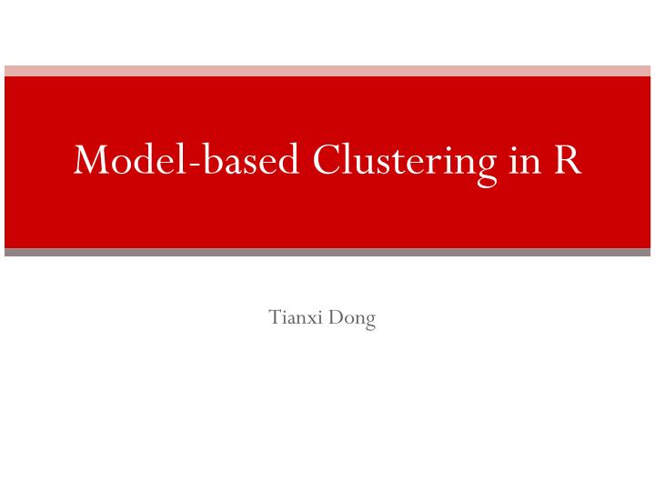 model based clustering in r