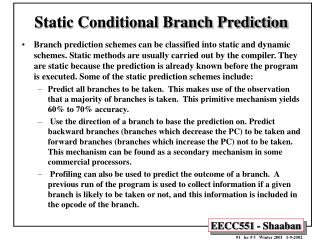 Static Conditional Branch Prediction