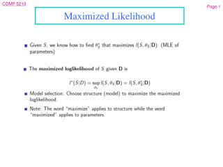 Maximized Likelihood