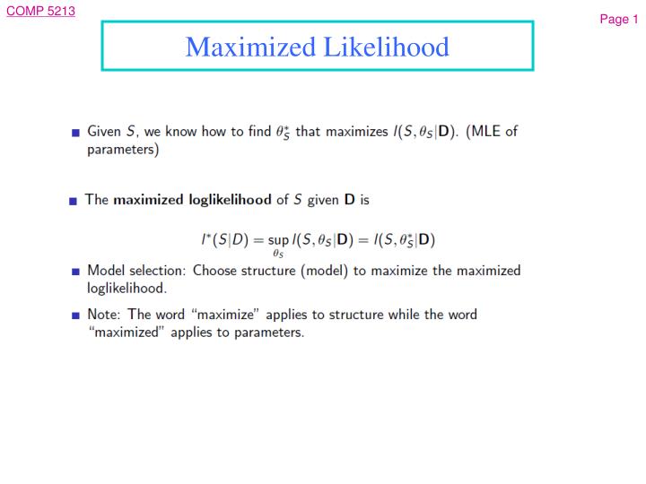 maximized likelihood