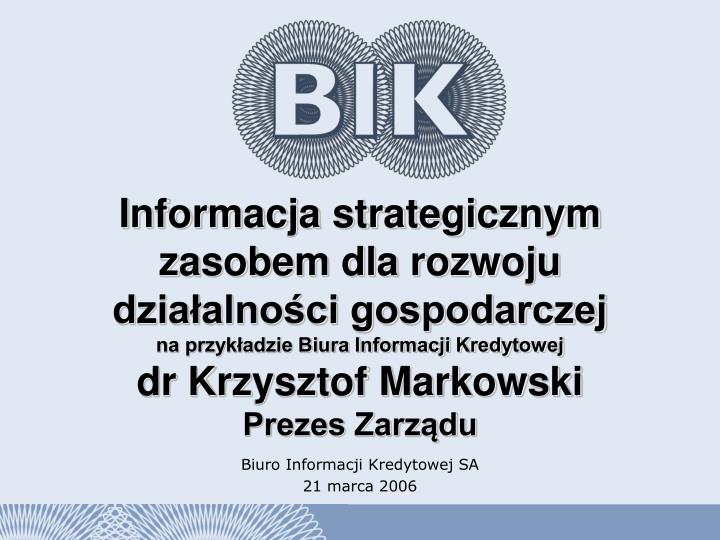 biuro informacji kredytowej sa 21 marca 2006