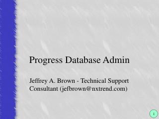 Progress Database Admin