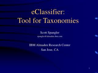 eClassifier: Tool for Taxonomies