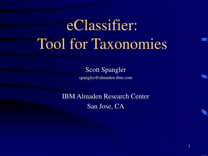 eclassifier tool for taxonomies