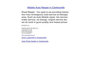 Mobile Auto Repair in Cartersville