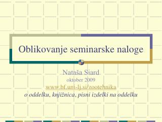 oblikovanje seminarske naloge
