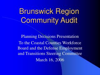 Brunswick Region Community Audit