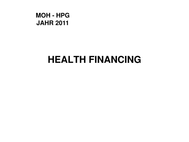 health financing