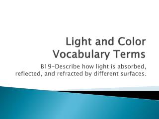 Light and Color Vocabulary Terms