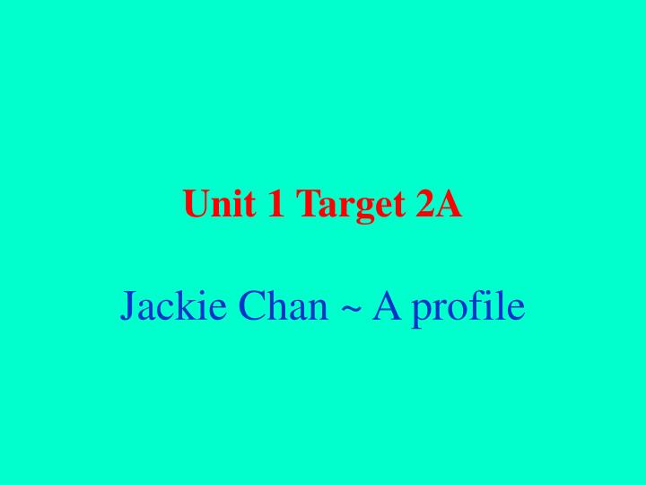 unit 1 target 2a