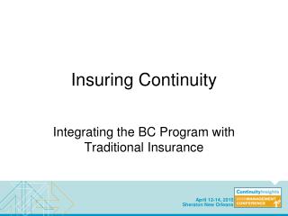 Insuring Continuity