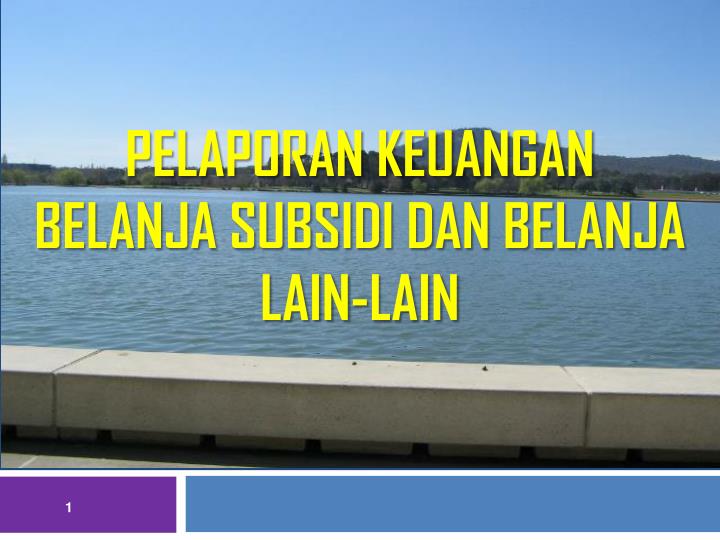 pelaporan keuangan belanja subsidi dan belanja lain lain