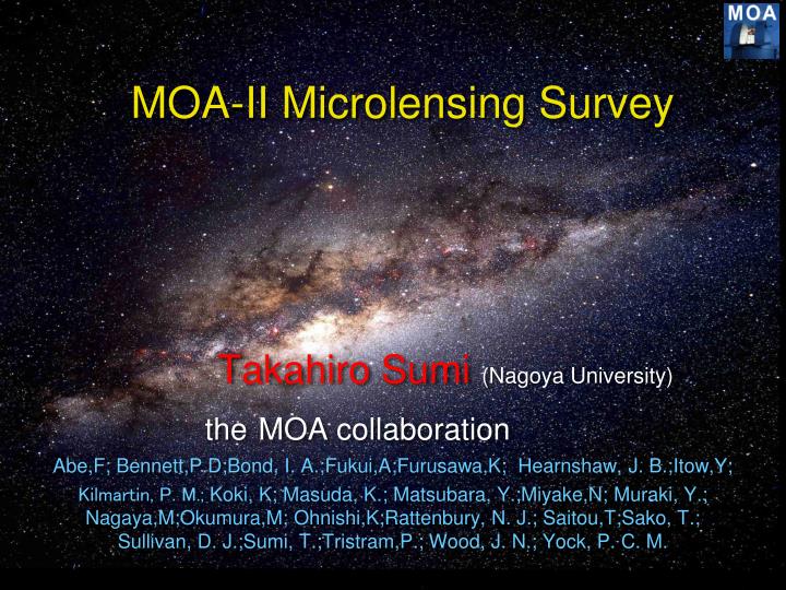 moa ii microlensing survey
