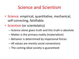 Science and Scientism